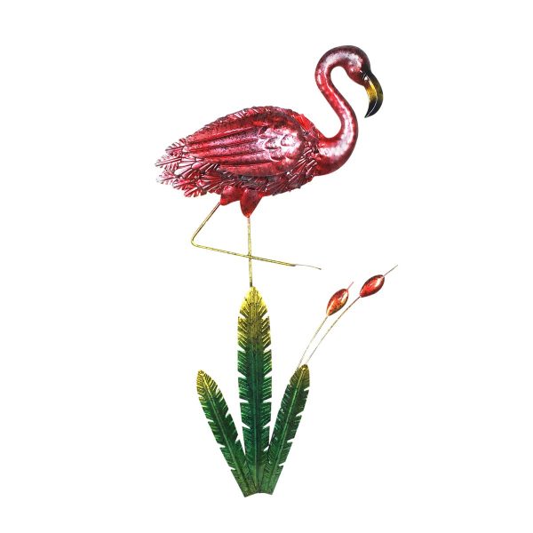 flamingo metaal XXL 59cm decoratie huis tuin schutting terras balkon - kado - belgie frankrijk spanje portugal curacao engeland