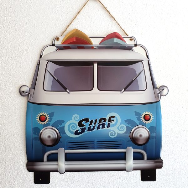 metalen camper surf binnen decoratie huis tuin schutting terras balkon - kado - belgie frankrijk spanje portugal curacao engeland