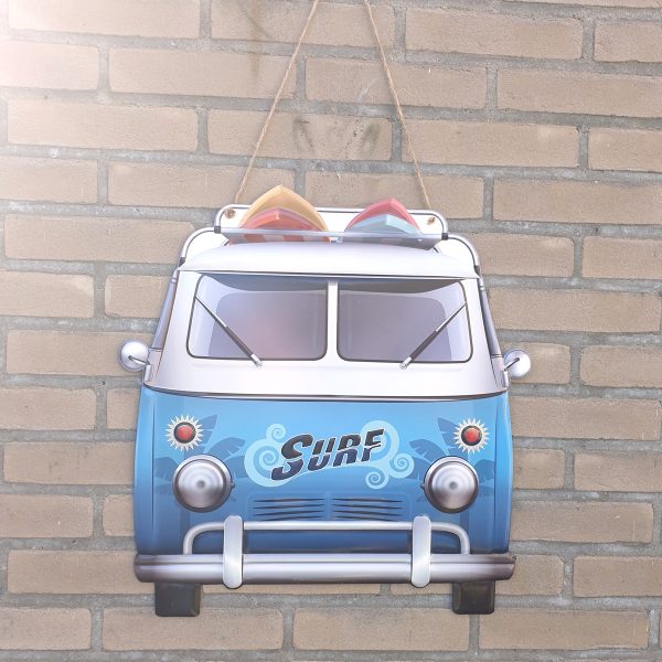 metalen camper surf buiten decoratie huis tuin schutting terras balkon - kado - belgie frankrijk spanje portugal curacao engeland