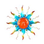 zon straal xl blauw metaal & glas zon decoratie