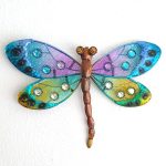 Libelle oogjes groen metaal glas decoratie huis tuin terras cadeau kado libelle