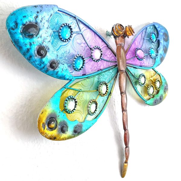 Libelle oogjes groen metaal glas decoratie huis tuin terras cadeau kado libelle