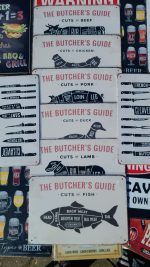 onthewall butcher guide wandbord metaal buitenkeuken bbq