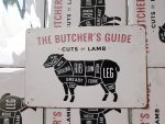 bbq slagersgids butcher's guide lam 20x30 metaal metalen wandbord