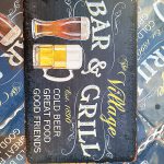 The village | Bar & grill |metalen wandborden | 20x30
