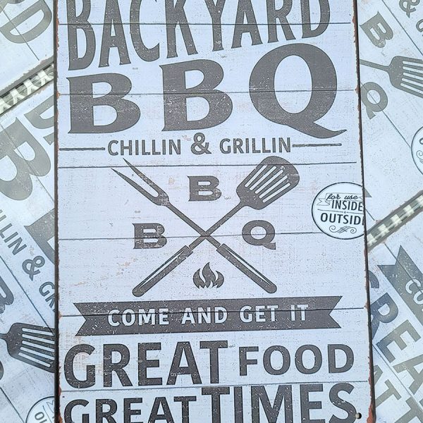 backyard bbq great food great times 20x30 metalen bord 810546 7434640424415