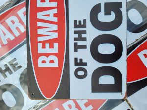 beware of the dog inbraakpreventie 20x30 metalen bord 810606 7434654075085