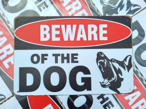 beware of the dog inbraakpreventie 20x30 metalen bord 810606 7434654075085