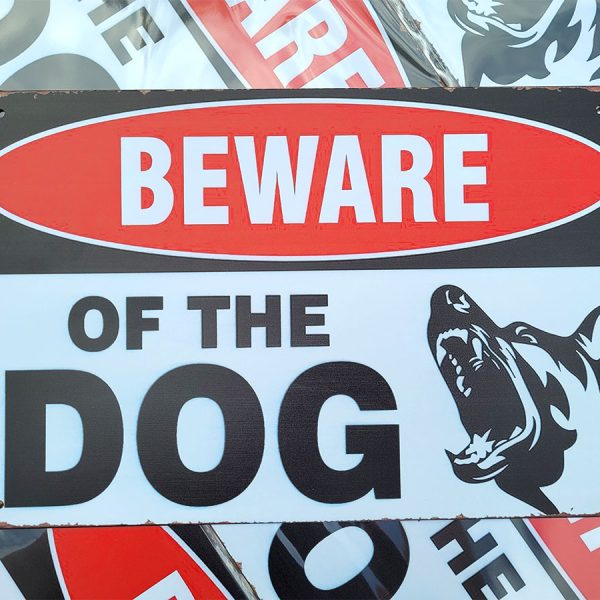 beware of the dog inbraakpreventie 20x30 metalen bord 810606 7434654075085