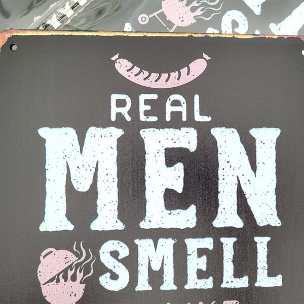 real men smell like bbq 20x30 metalen bord 810586 7434642384397