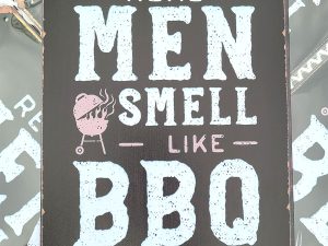 real men smell like bbq 20x30 metalen bord 810586 7434642384397