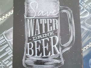 Save water drink beer 20x30 metalen bord 810506 7434648154185