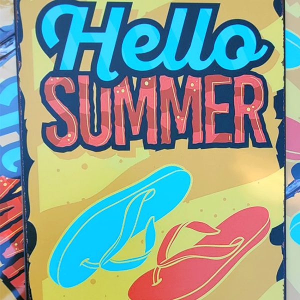 Hello summer metalen bordje 20x30 cm