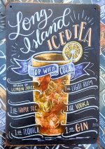 long island icetea 20x30 cm wandbord van metaal