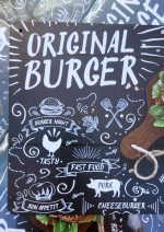 Original burger 20x30 wandbord metaal detail