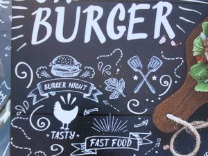 Original burger 20x30 wandbord metaal detail