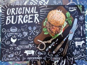 Original burger 20x30 wandbord metaal