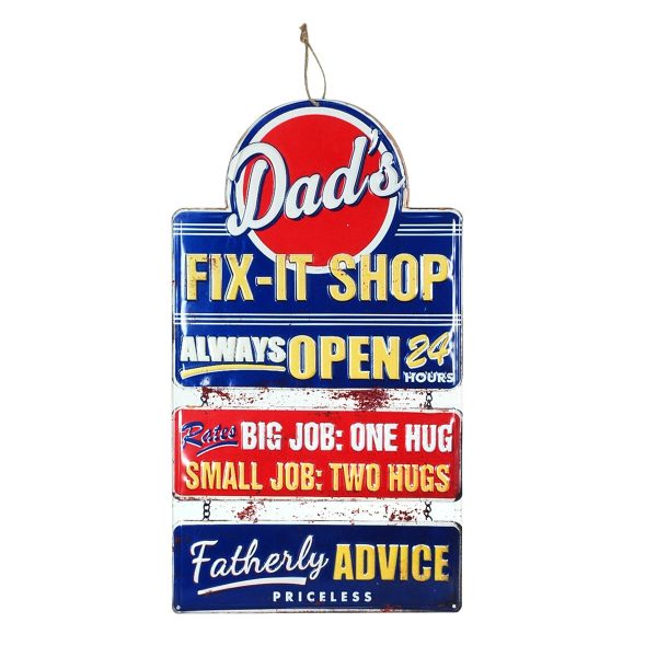 dads fix it shop onthewall metal decoration wandbord