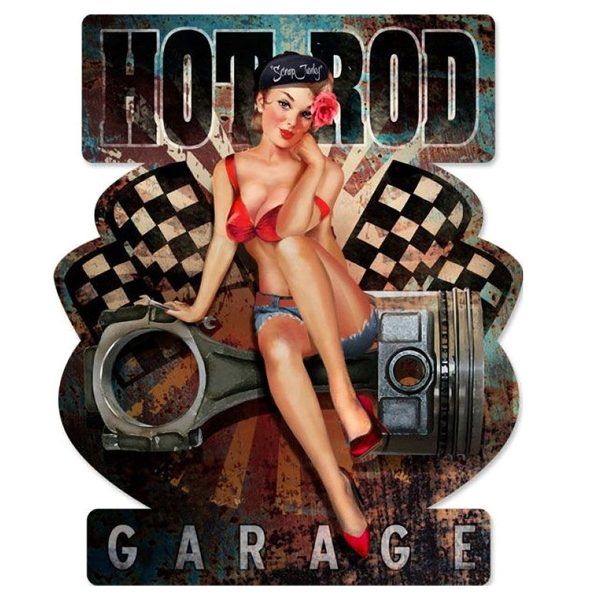 hot rod garage-metalen wandborden 33x40cm cafe bar mancave vaderdag