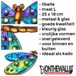 Libelle oogjes groen metaal glas decoratie huis tuin terras cadeau kado libelle