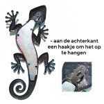 Salamander metaal glas dino forest groen huis tuin terras decoratie achterzijde haak