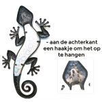 Salamander paisley L groen 13 x 30cm tuin muur schutting metaal & glas huis decoratie achterkant