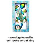 Salamander paisley L groen 13 x 30cm tuin muur schutting metaal & glas huis decoratie verpakking