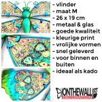 Vlinder paisley M groen19 x 26cm tuin muur schutting metaal & glas huis decoratie details