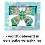 Vlinder paisley M groen19 x 26cm tuin muur schutting metaal & glas huis decoratie verpakking