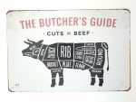 The butcher guide metalen wandbord serie kado bbq buitenkeuken terras tuin huis slagersgids onthewall rund