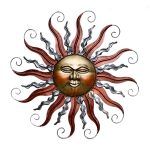 Metalen zon wanddecoratie xxl 49cm voor binnen en buiten decoratie huis tuin schutting terras balkon - kado - belgie frankrijk spanje portugal curacao engeland
