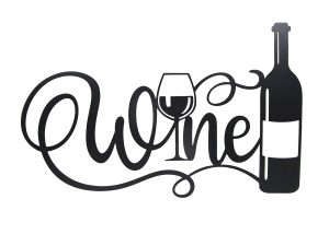 wine wijn wand ornament laser dun metaal decoratie huis tuin keuken