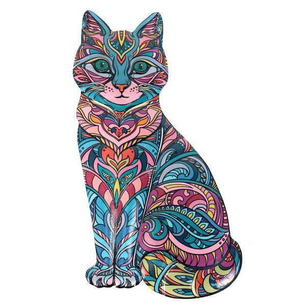 kat metaal paisley rz l 31cm decoratie huis tuin schutting terras balkon - kado - belgie frankrijk spanje portugal curacao engeland