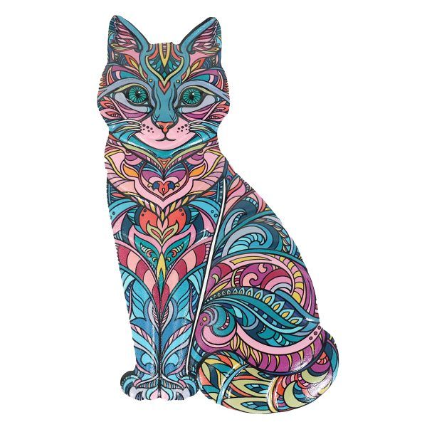 kat metaal paisley rz m 23cm decoratie huis tuin schutting terras balkon - kado - belgie frankrijk spanje portugal curacao engeland