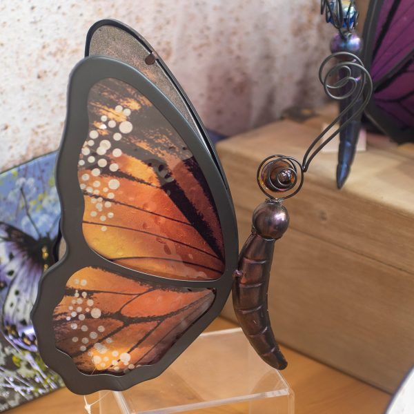 Onthewall vlinder kaars waxine houder glas metaal markt decoratie huis tuin schutting terras balkon - kado - belgie frankrijk spanje portugal curacao engeland