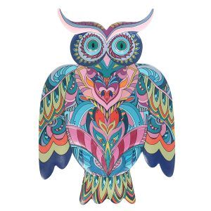 uil metaal paisley-bw l 21x31cm schutting decoratie huis tuin schutting terras balkon - kado - belgie frankrijk spanje portugal curacao engeland