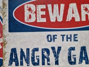 beware of the angry gamer metalen wandbord onthewall huis terras decoratie