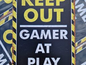keep out gamer at play metalen wandbord onthewall huis tuin terras decoratie