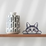 kiekeboekat - poes - metaal - 20x14cm - zwart - dierenliefhebber - decoratie huis tuin schutting terras balkon - kado - belgie frankrijk spanje portugal curacao engeland