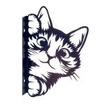 kiekeboe kat poes verticaal metaal 14x20 zwart decoratie huis tuin schutting terras balkon - kado - belgie frankrijk spanje portugal curacao engeland