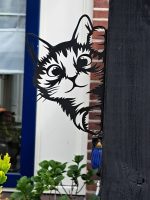 kiekeboe kat verticaal wanddecoratie metaal cadeau kado lief