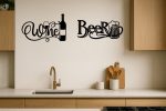 wine wijn beer bier wand ornament laser dun metaal decoratie huis tuin keuken detail