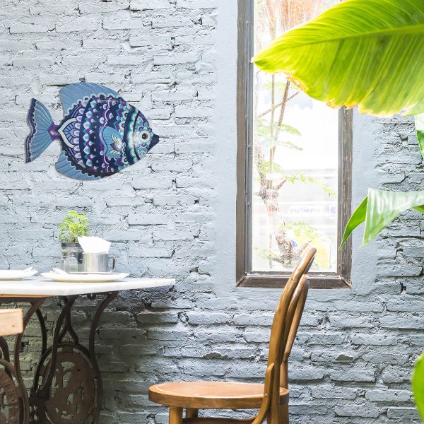 vis mo2 metaal 30cm cadeau decoratie huis tuin terras schutting schuur