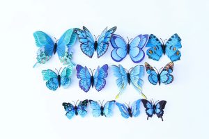 blauw onthewall magneetvlinders 3d magnetisch dubbellaags decoratie
