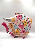 waxinelichthouder metalen vis decoratie roze theelicht houder metaal