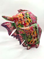 Waxinelichthouder | vis | metaal | 15x17 cm | rood | handgeschilderd | theelichthouder - Afbeelding 5