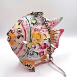 waxinelichthouder metalen vis decoratie roze theelicht houder metaal