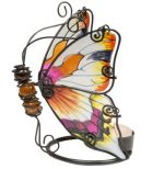 waxinelichthouder vlinder glas metaal onthewall decoratie m03 4