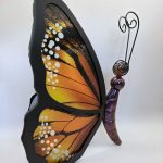 waxinelichthouder vlinder glas metaal theelicht houder onthewall decoratie XL