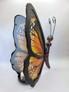 waxinelichthouder vlinder glas metaal theelicht houder onthewall decoratie XL